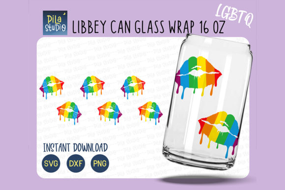 Download Rainbow Pride LGBTQ Lips Glass Wrap Svg - Lips Collection