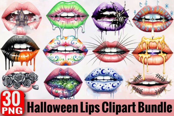 Download Halloween Lips Clipart Bundle - Lips Collection