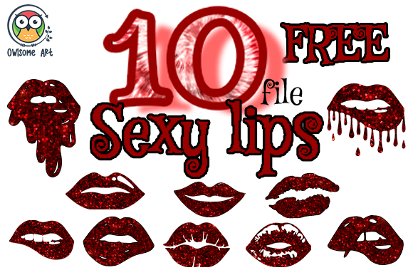 Download Sexy Lips Glitter Bundle Free - Lips Collection